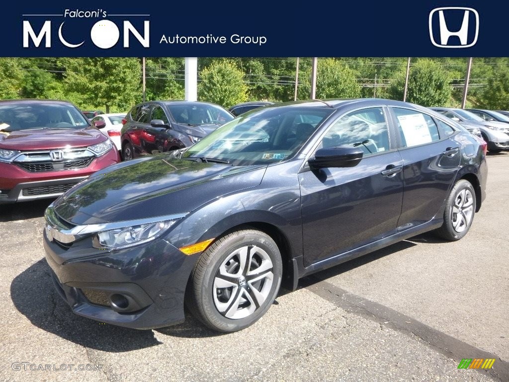 2018 Civic LX Sedan - Cosmic Blue Metallic / Gray photo #1