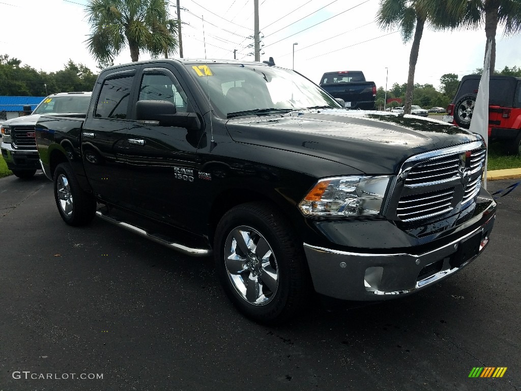 2017 1500 Big Horn Crew Cab 4x4 - Black Forest Green Pearl / Black/Diesel Gray photo #7