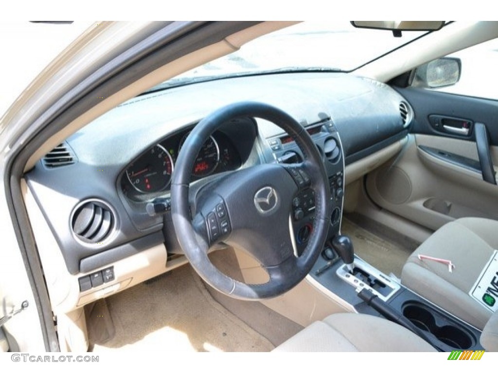2007 MAZDA6 i Sport Sedan - Smokestone / Beige photo #10