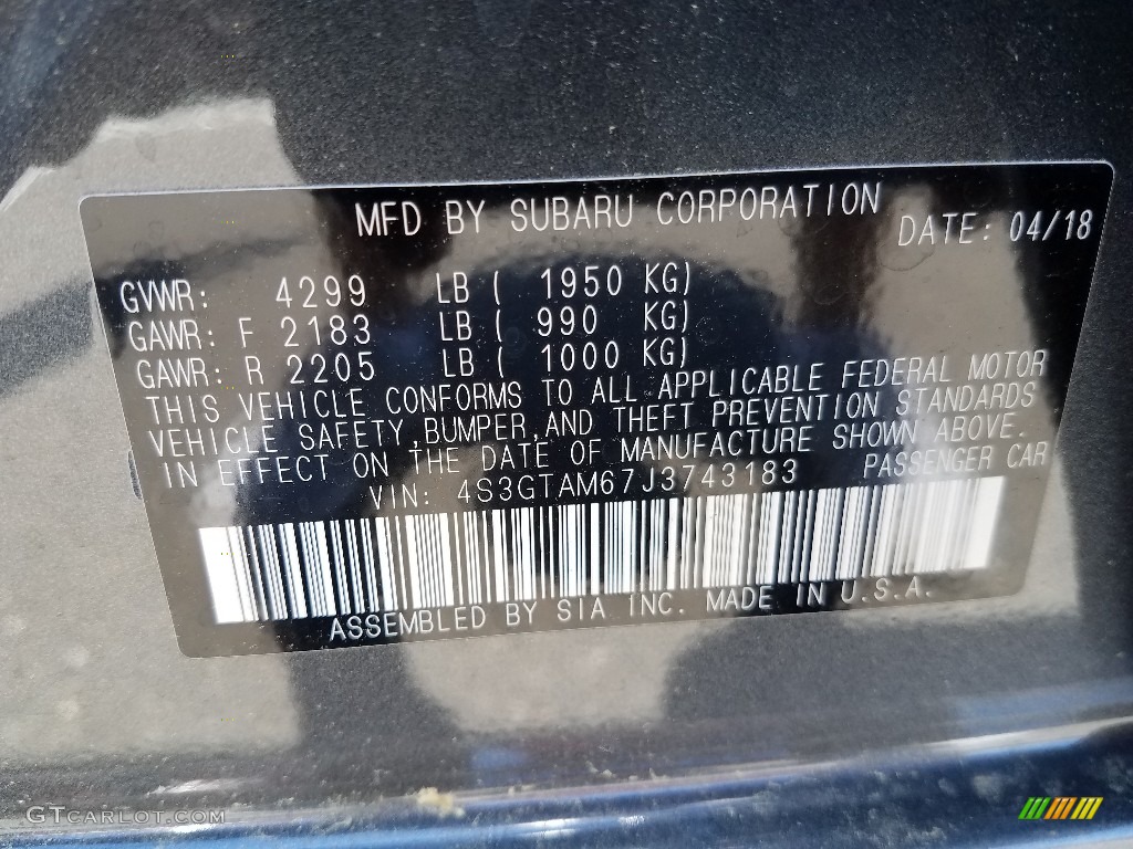 2018 Impreza 2.0i Sport 5-Door - Magnetite Gray Metallic / Black photo #9