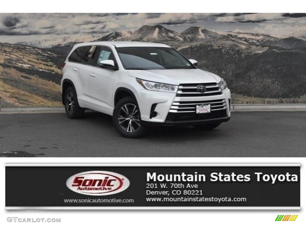 2018 Highlander LE AWD - Blizzard White Pearl / Black photo #1