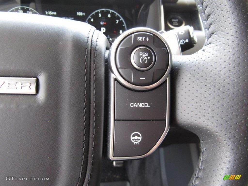 2017 Land Rover Range Rover Sport SVR Ebony/Ebony Steering Wheel Photo #128370358