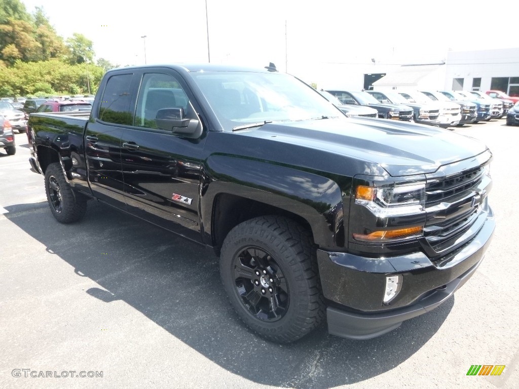 Black 2019 Chevrolet Silverado LD LT Z71 Double Cab 4x4 Midnight Edition Exterior Photo #128377876