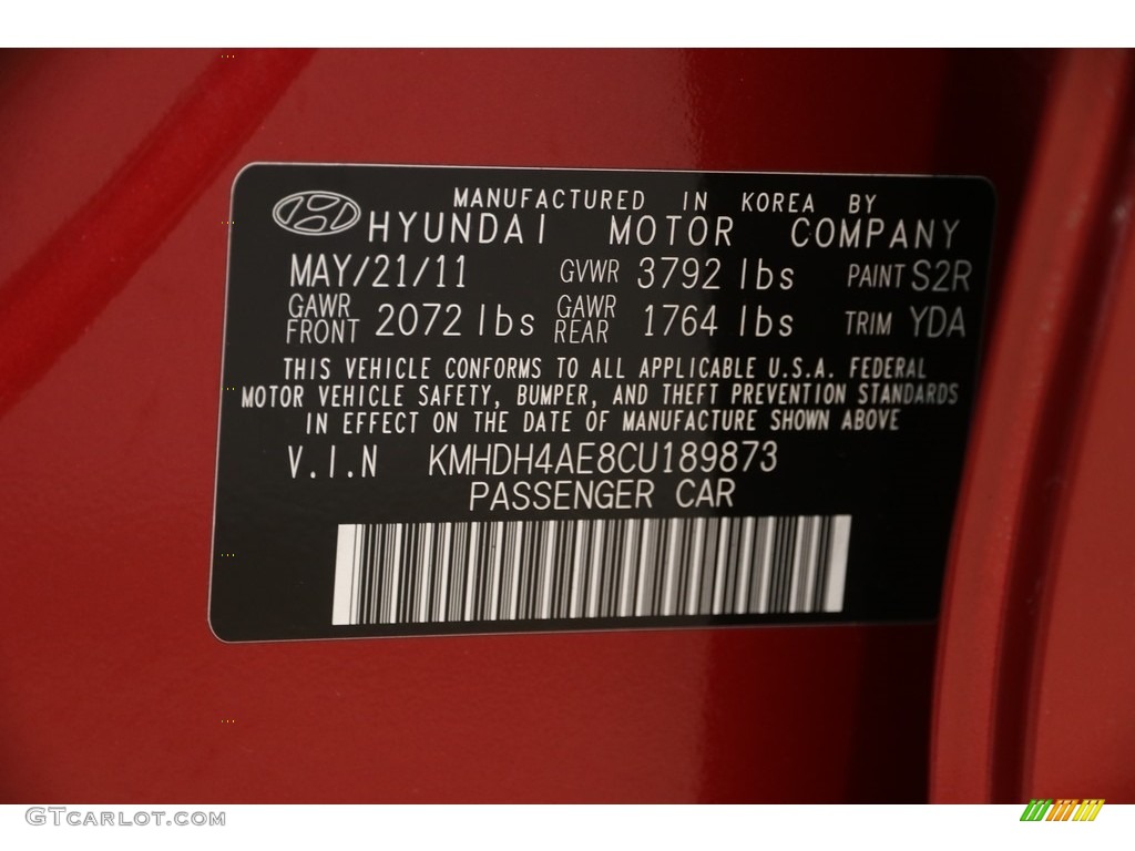 2012 Elantra GLS - Red Allure / Beige photo #18