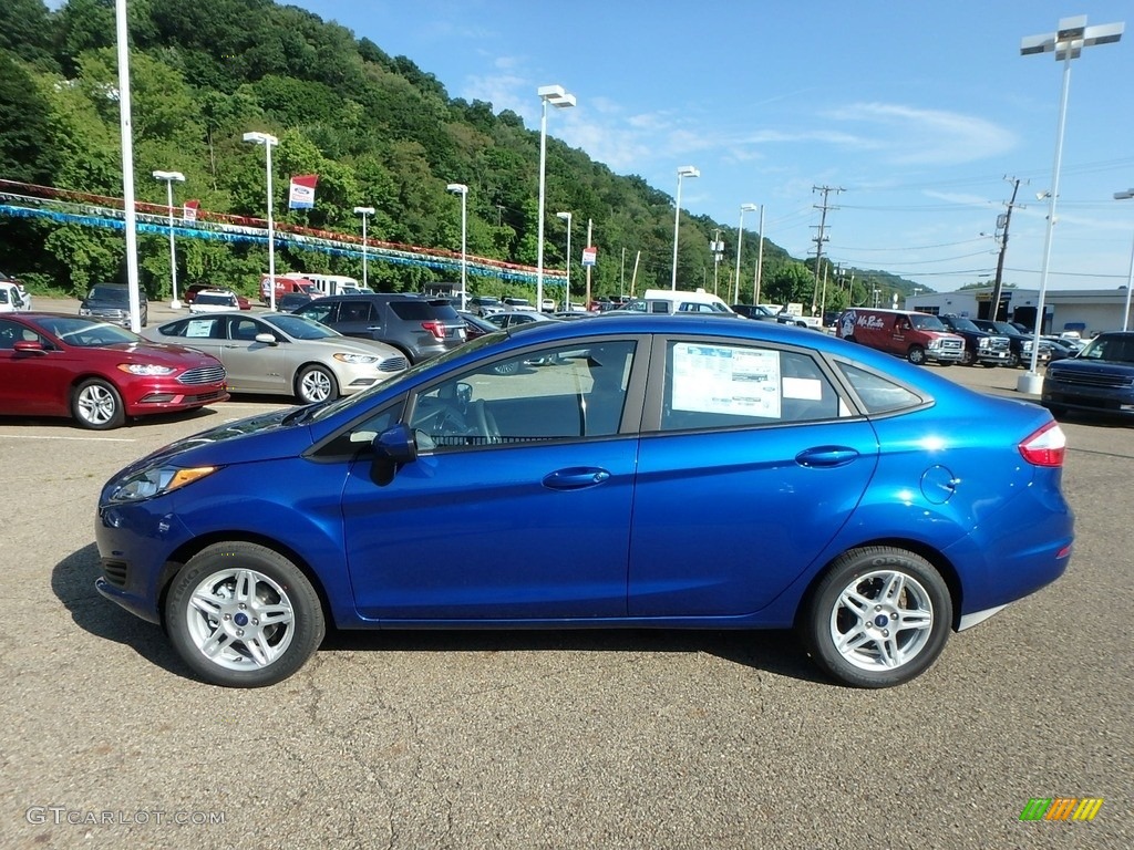 Lightning Blue 2018 Ford Fiesta SE Sedan Exterior Photo #128380005