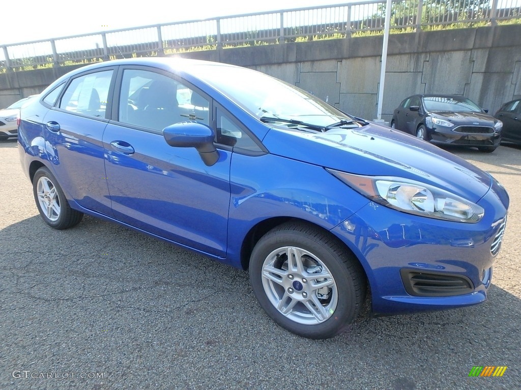 Lightning Blue 2018 Ford Fiesta SE Sedan Exterior Photo #128380098
