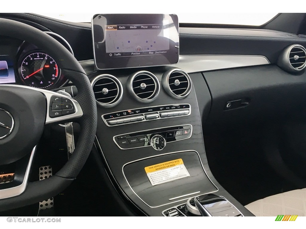 2018 Mercedes-Benz C 43 AMG 4Matic Sedan Platinum White Pearl/Black Dashboard Photo #128381868