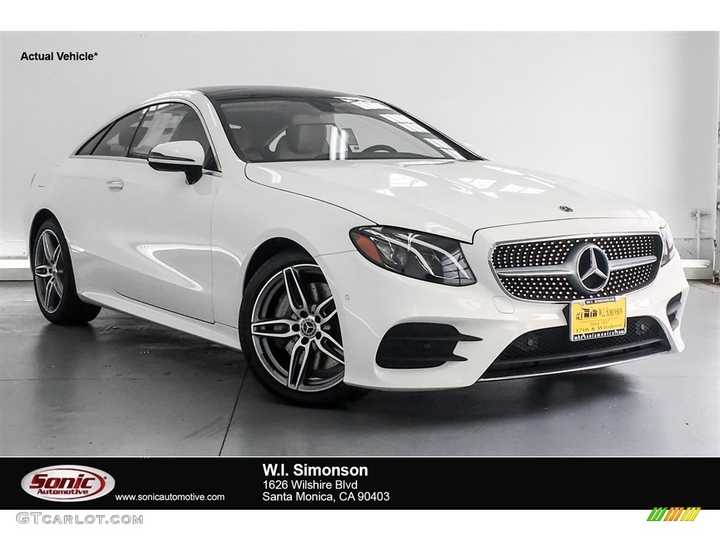 2018 E 400 Coupe - Polar White / Macchiato Beige/Espresso Brown photo #1