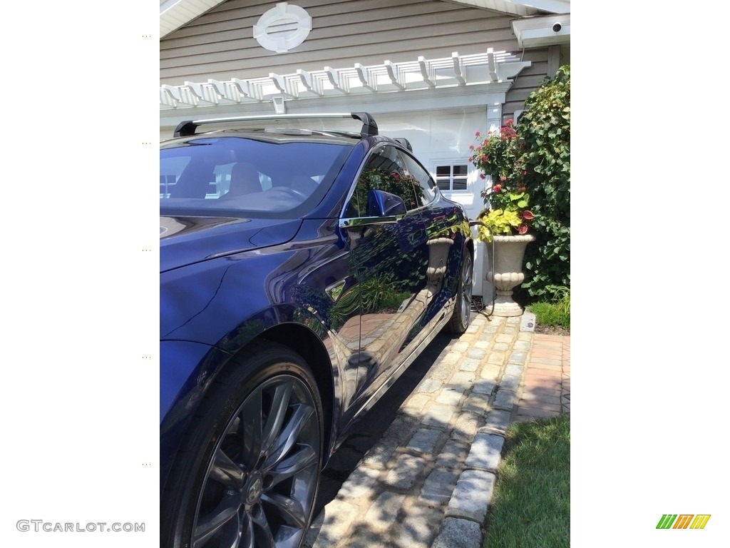 2016 Model S 60 - Deep Blue Metallic / Tan photo #15