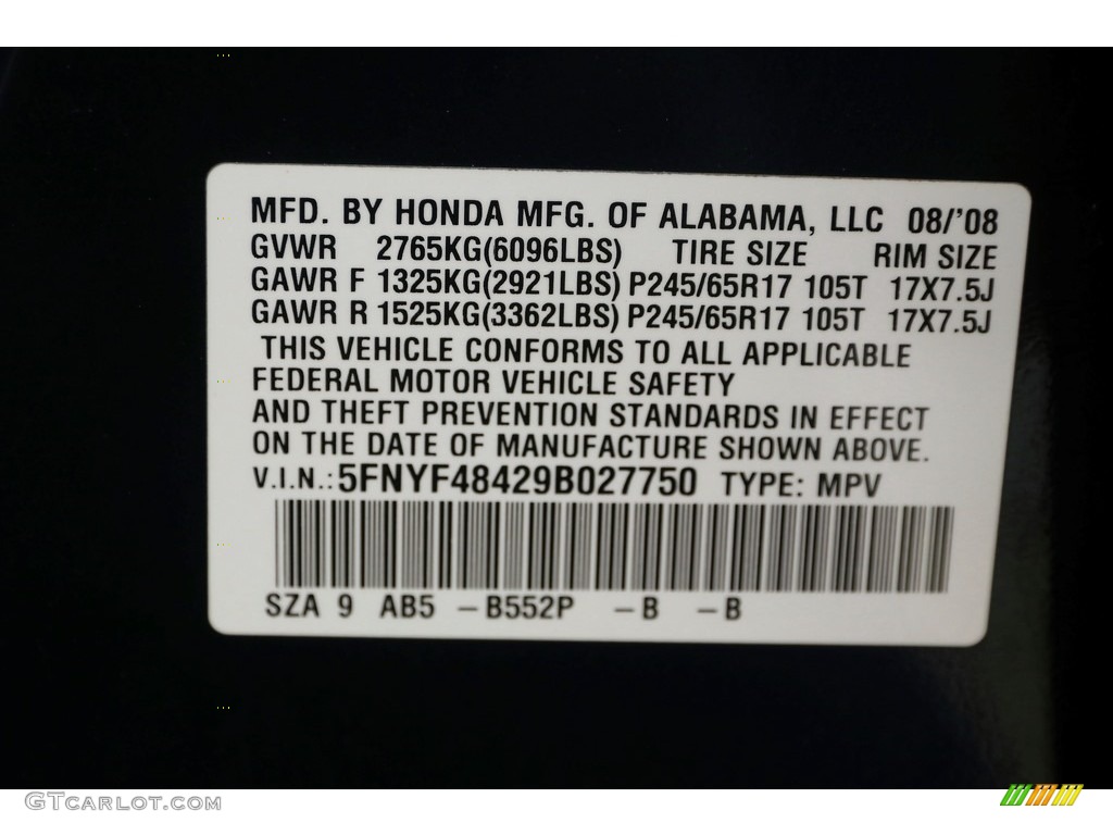 2009 Pilot EX 4WD - Bali Blue Pearl / Gray photo #24
