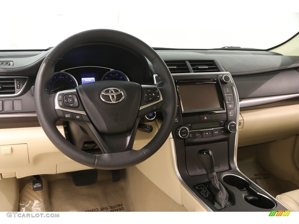 2015 Camry XLE V6 - Blizzard Pearl White / Almond photo #6