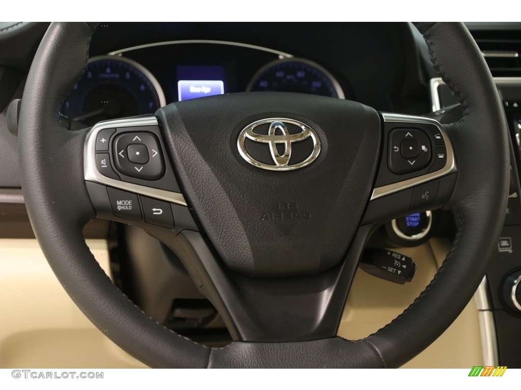 2015 Toyota Camry XLE V6 Almond Steering Wheel Photo #128401848