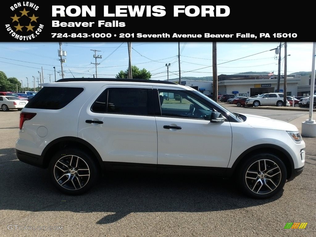 2018 Explorer Sport 4WD - White Platinum / Ebony Black photo #1