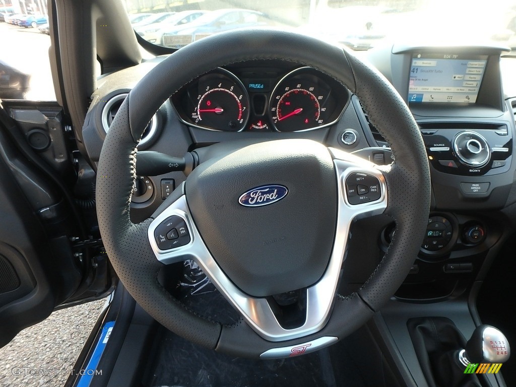 2018 Ford Fiesta ST Hatchback Charcoal Black Steering Wheel Photo #128403096