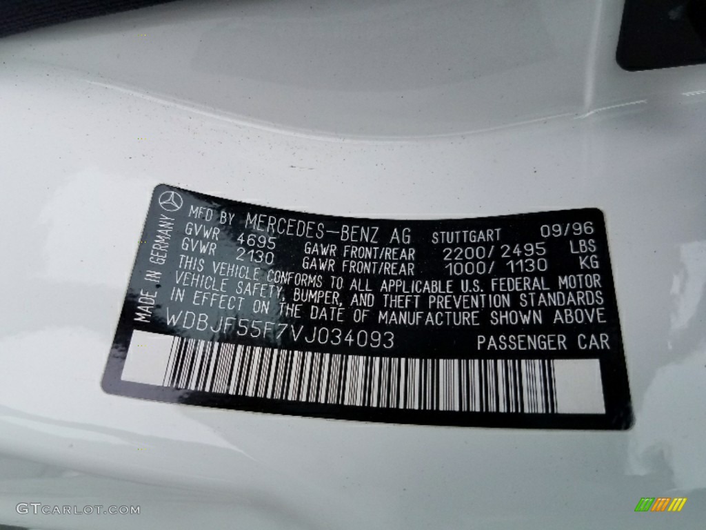 1997 E 320 Sedan - Polar White / Grey photo #6