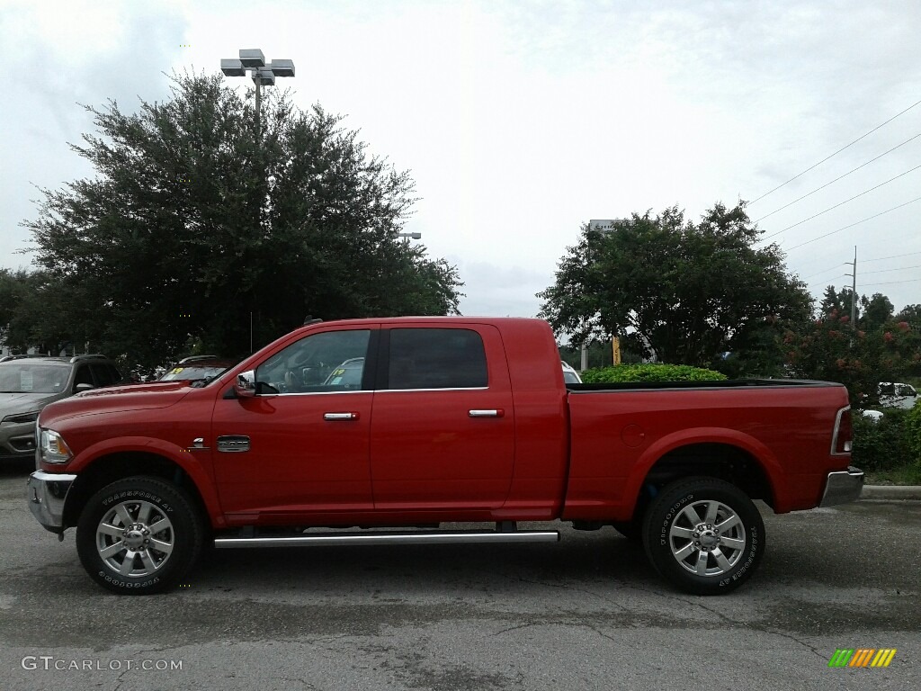 Flame Red 2018 Ram 2500 Laramie Longhorn Mega Cab 4x4 Exterior Photo #128417218