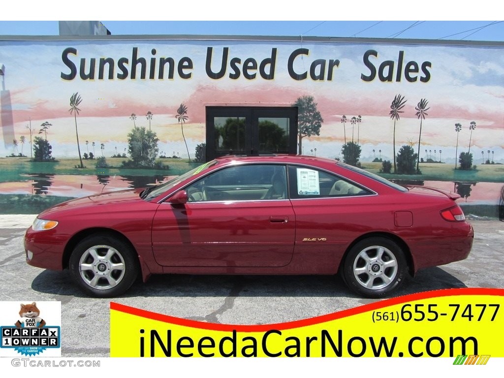 1999 Solara SLE V6 Coupe - Red Flame Metallic / Charcoal photo #1