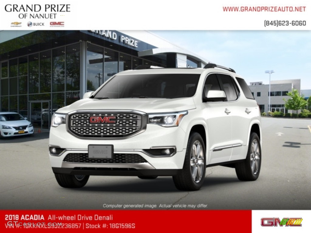 2018 Acadia Denali AWD - White Frost Tricoat / Jet Black photo #1