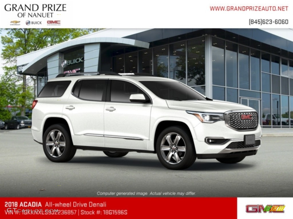 2018 Acadia Denali AWD - White Frost Tricoat / Jet Black photo #4