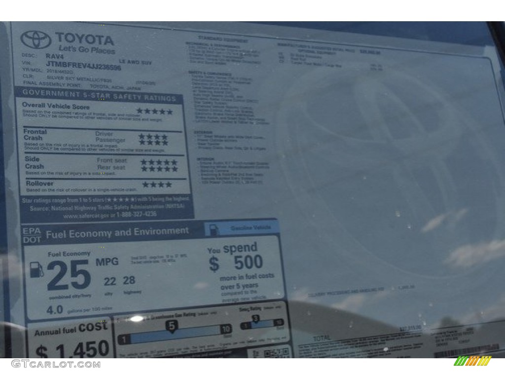 2018 RAV4 LE - Silver Sky Metallic / Black photo #36