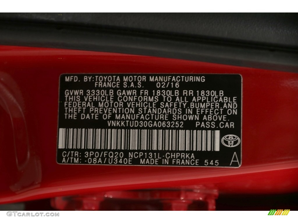 2016 Yaris 5-Door L - Absolutely Red / Black photo #18