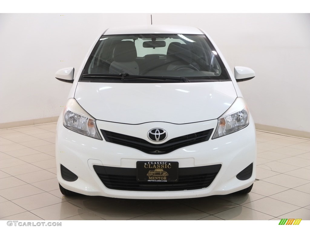 2012 Yaris LE 3 Door - Super White / Ash Gray photo #2