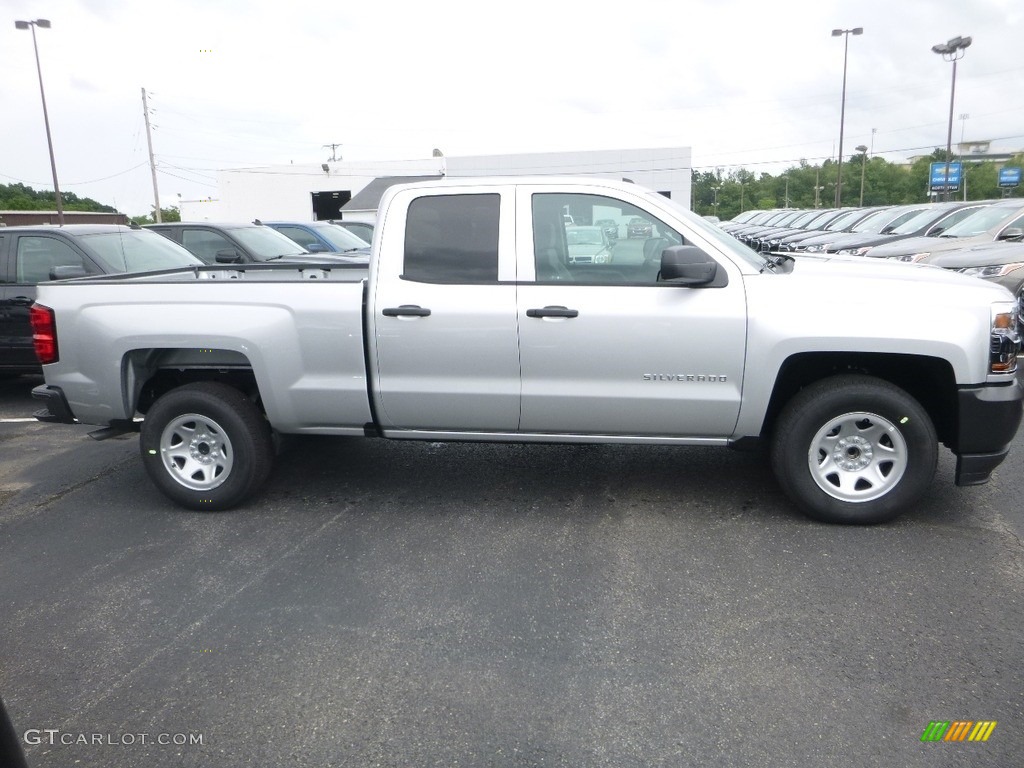 Silver Ice Metallic 2019 Chevrolet Silverado LD WT Double Cab 4x4 Exterior Photo #128429719