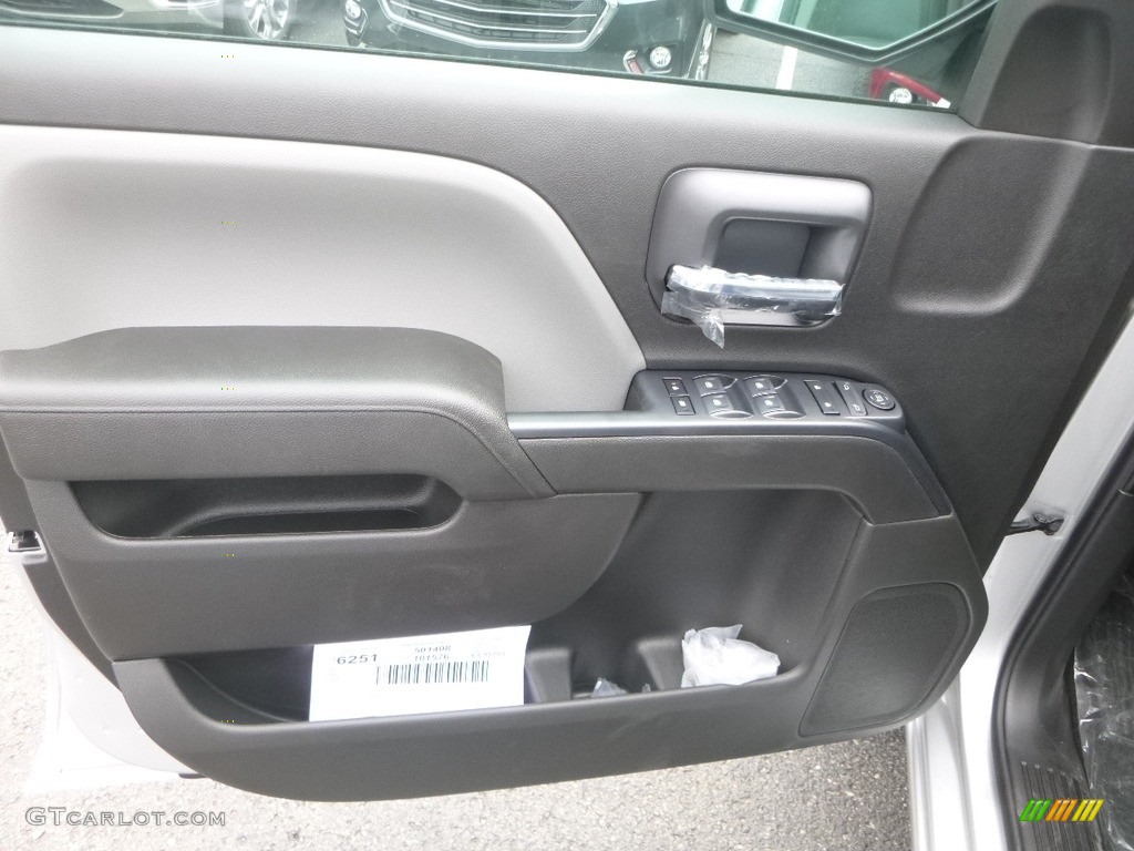2019 Chevrolet Silverado LD WT Double Cab 4x4 Dark Ash/Jet Black Door Panel Photo #128429833
