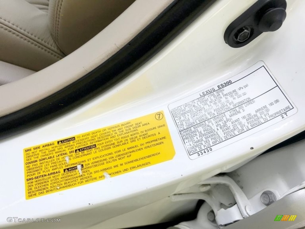 2000 ES 300 Sedan - Diamond White Pearl / Ivory photo #105