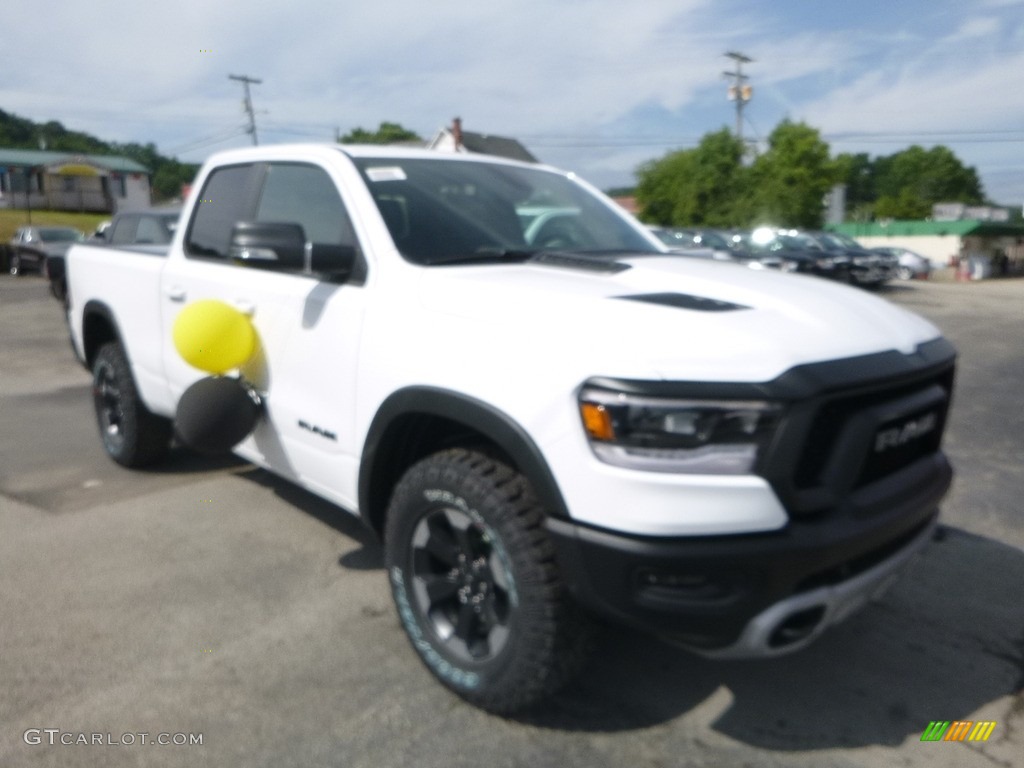 2019 1500 Rebel Quad Cab 4x4 - Bright White / Black/Red photo #7