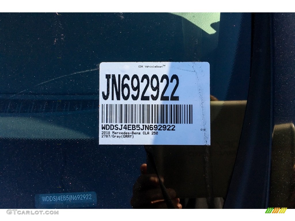 2018 CLA 250 Coupe - Mountain Grey Metallic / Black photo #11