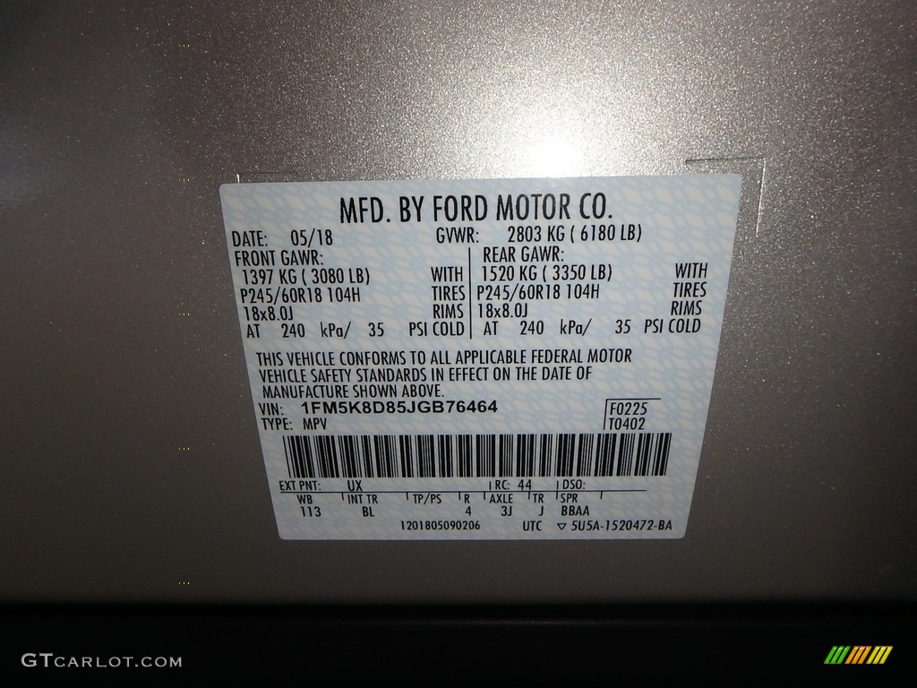 2018 Explorer XLT 4WD - Ingot Silver / Medium Stone photo #11