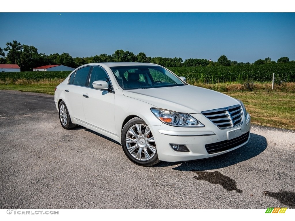 2009 Genesis 3.8 Sedan - White Satin Pearl / Black photo #1