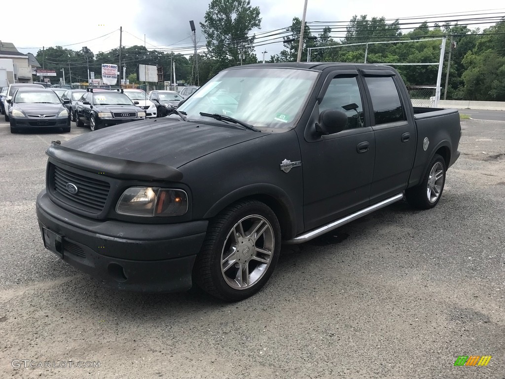 2002 F150 Harley-Davidson SuperCrew - Black / Black/Grey photo #2