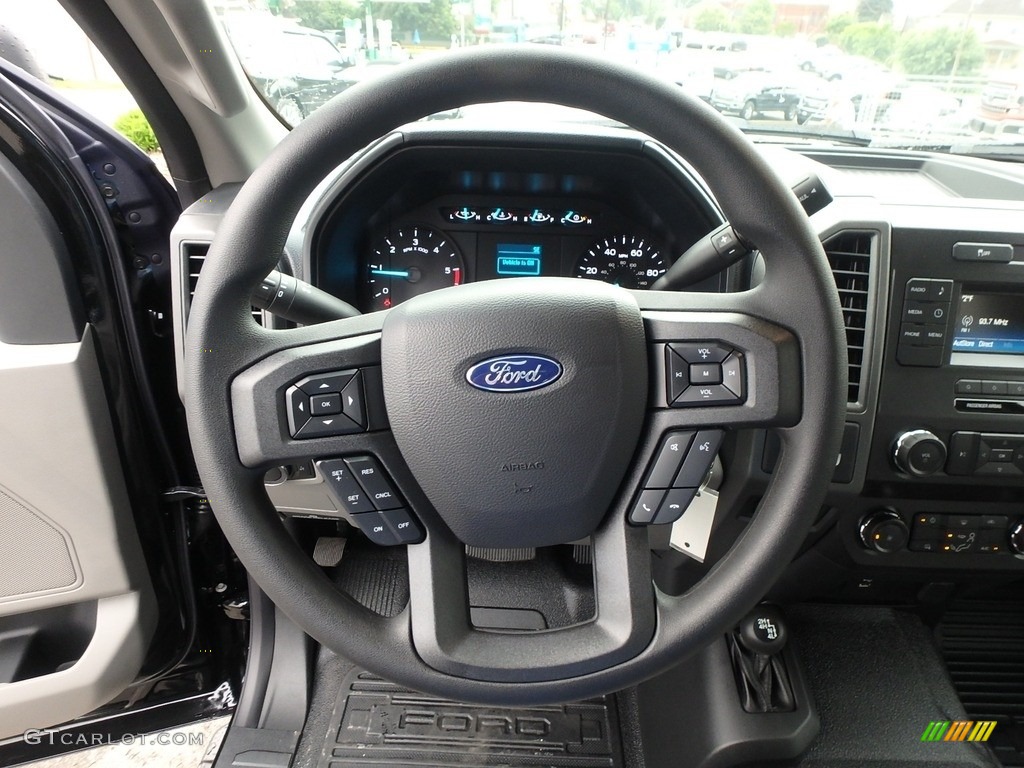 2019 Ford F550 Super Duty XL SuperCab 4x4 Chassis Earth Gray Steering Wheel Photo #128468264