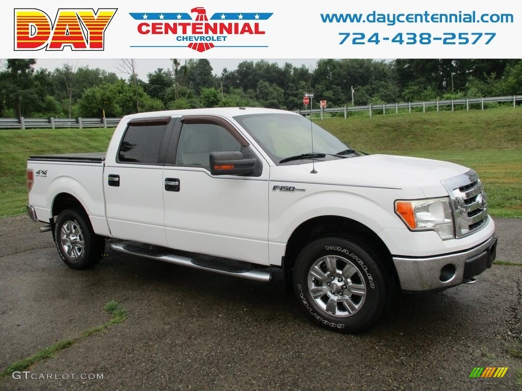 2009 F150 XLT SuperCrew 4x4 - Oxford White / Camel/Tan photo #1