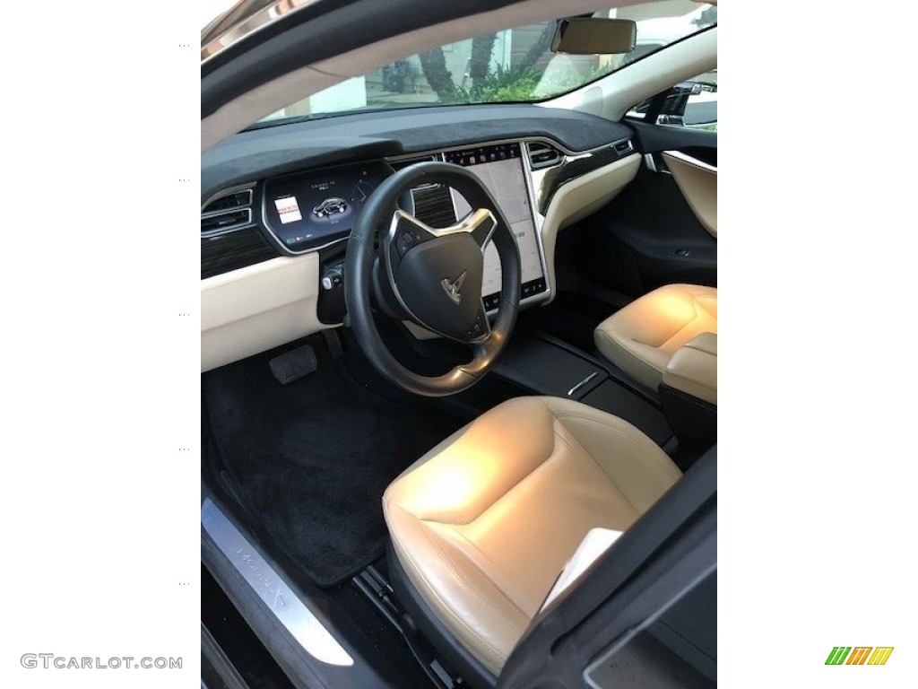 Tan Interior 2016 Tesla Model S 75D Photo #128471921