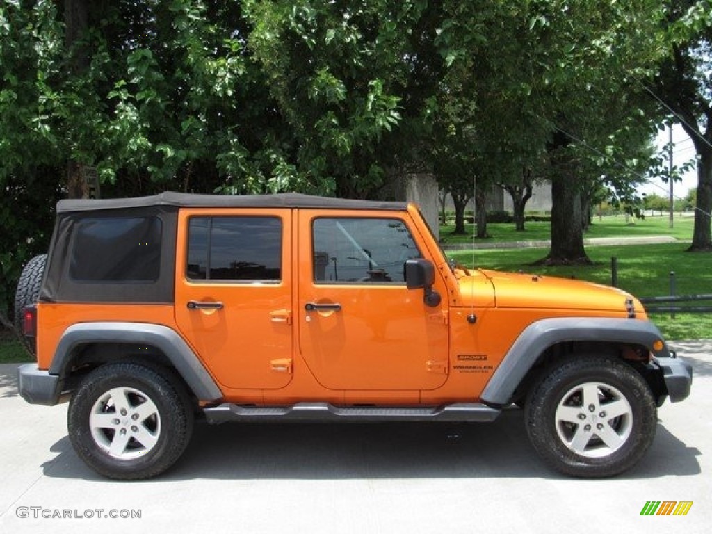 2012 Wrangler Unlimited Sport 4x4 - Crush Orange / Black photo #6