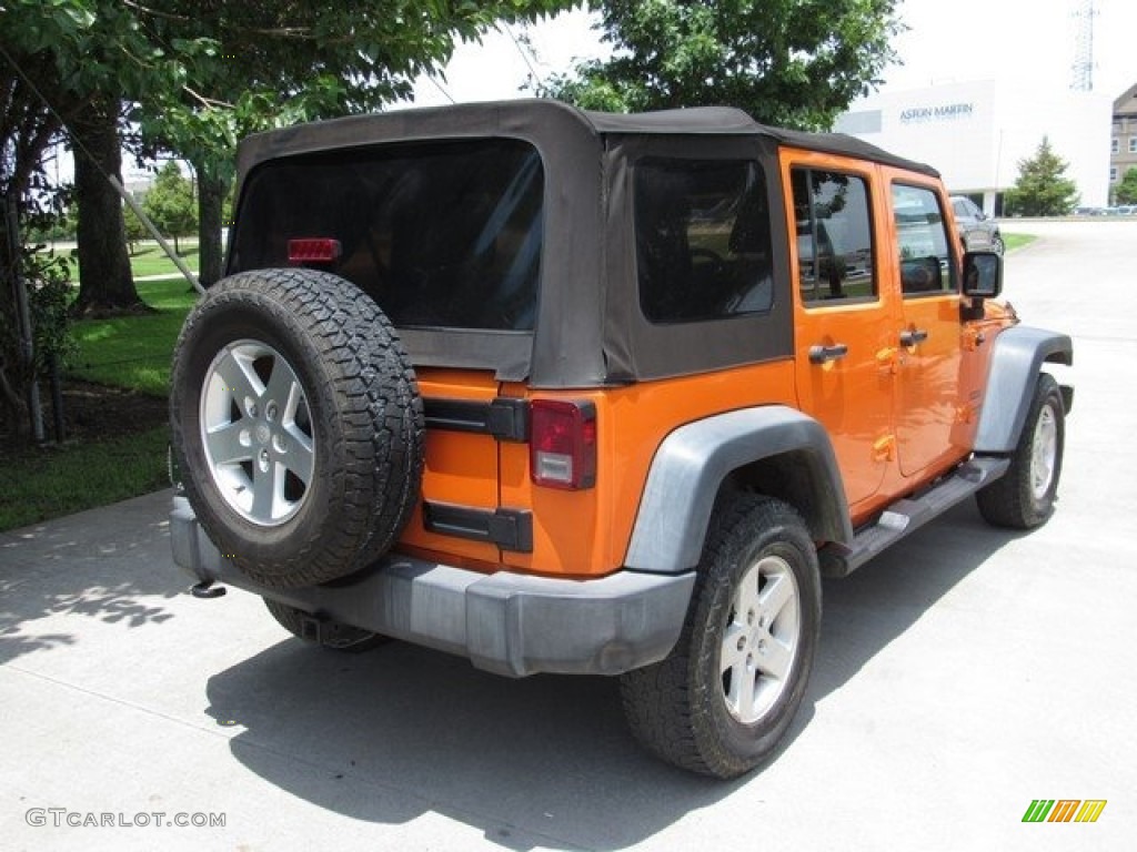 2012 Wrangler Unlimited Sport 4x4 - Crush Orange / Black photo #7