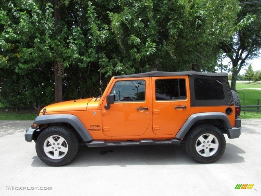 2012 Wrangler Unlimited Sport 4x4 - Crush Orange / Black photo #11