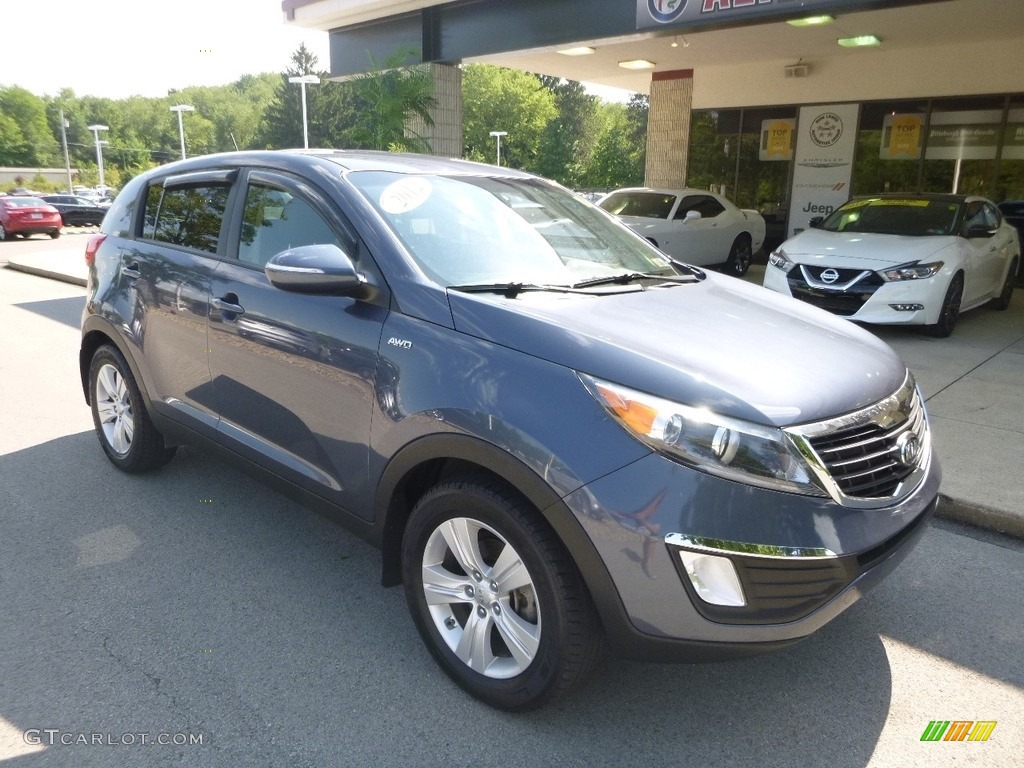2012 Sportage LX AWD - Twilight Blue / Black photo #3