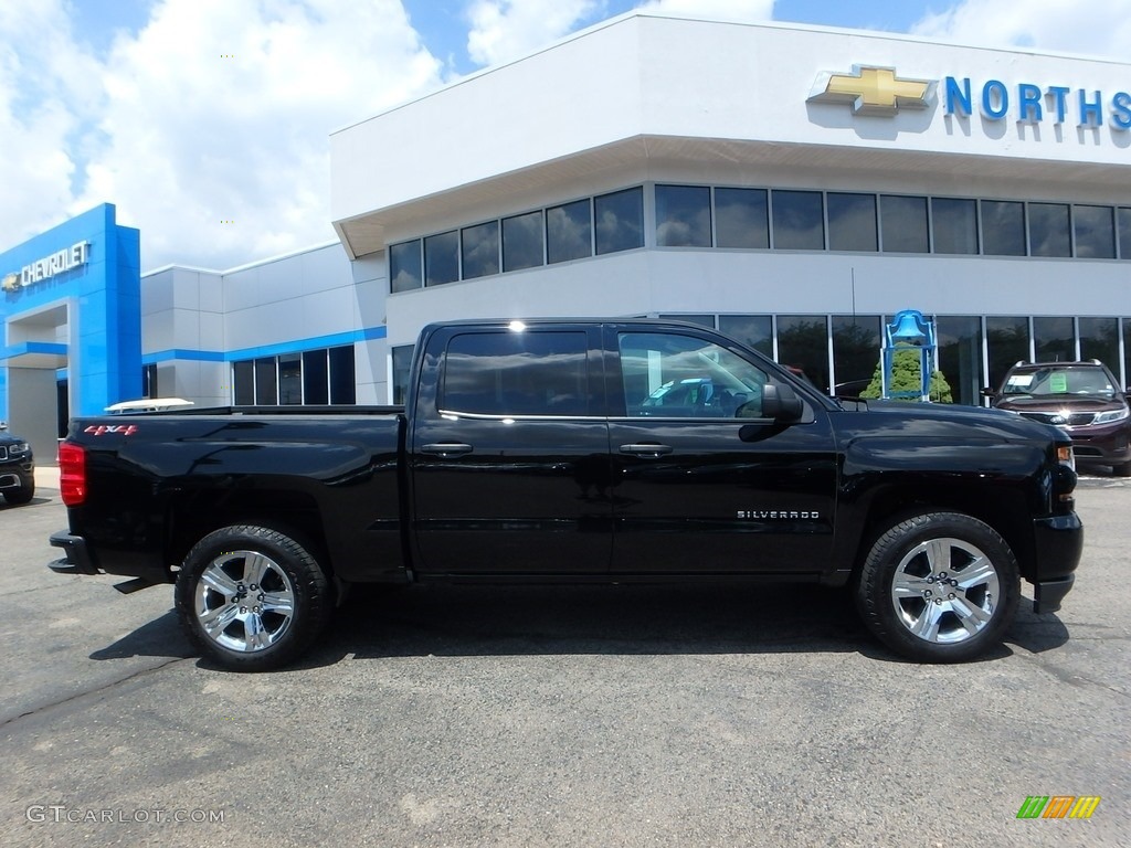 2018 Silverado 1500 Custom Crew Cab 4x4 - Black / Dark Ash/Jet Black photo #6