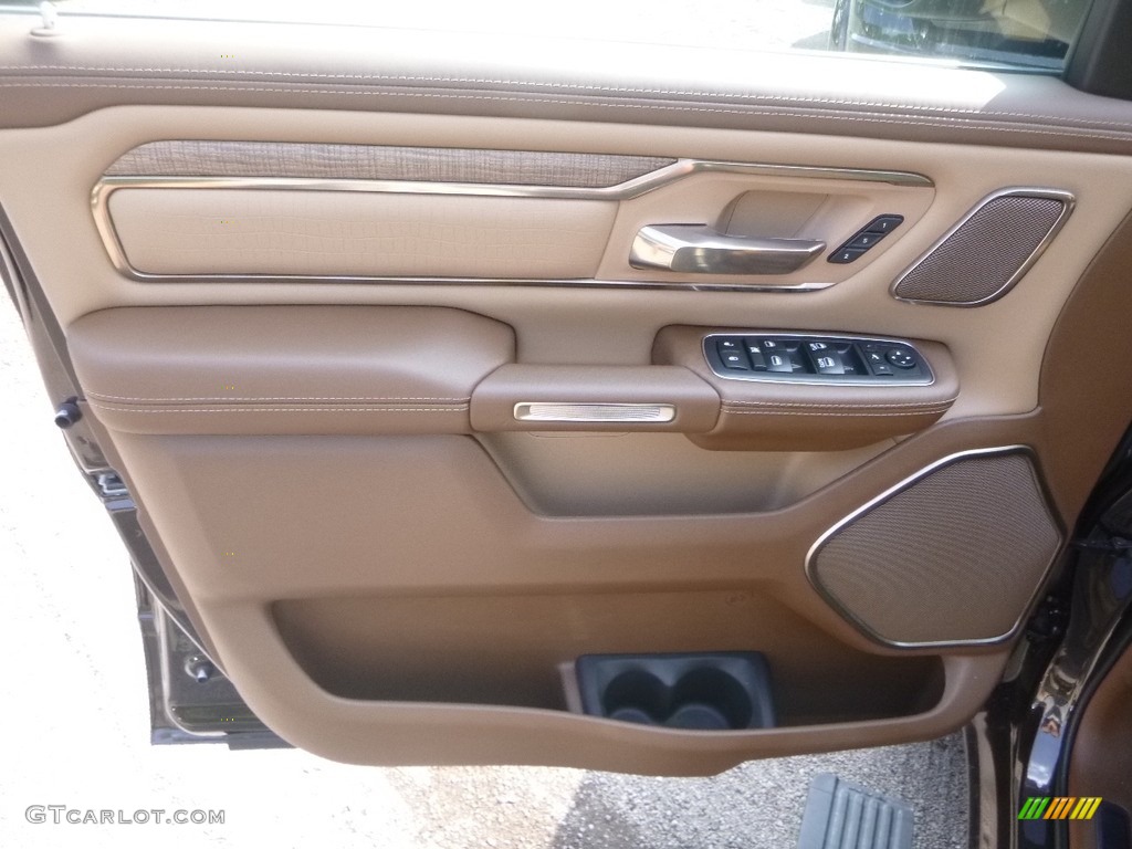 2019 Ram 1500 Long Horn Crew Cab 4x4 Mountain Brown/Light Frost Beige Door Panel Photo #128488278