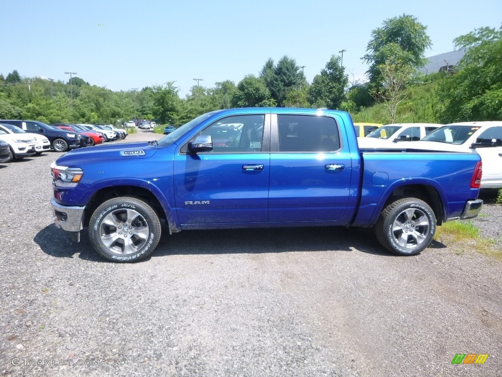 2019 1500 Laramie Crew Cab 4x4 - Blue Streak Pearl / Black photo #2
