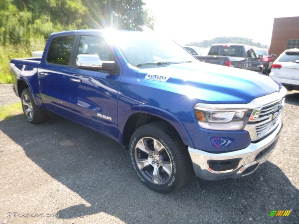 2019 1500 Laramie Crew Cab 4x4 - Blue Streak Pearl / Black photo #7