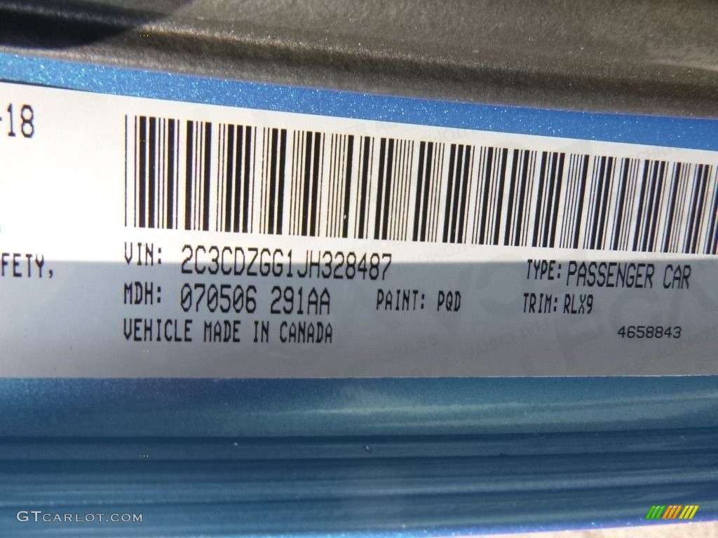 2018 Dodge Challenger GT AWD Color Code Photos