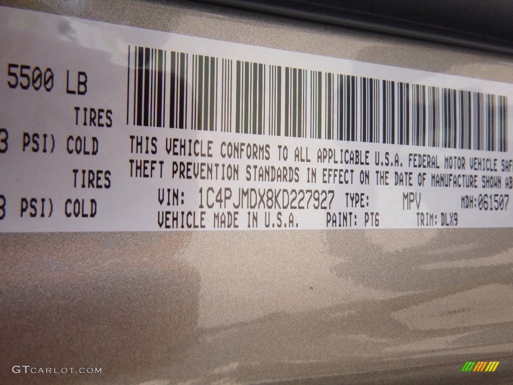 2019 Cherokee Color Code PT6 for Light Brownstone Pearl Photo #128493180