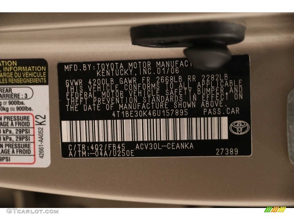 2006 Camry LE - Desert Sand Mica / Taupe photo #21
