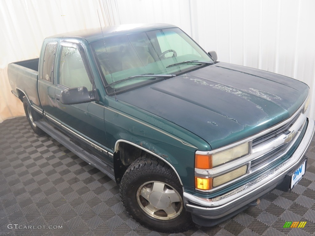 1998 C/K K1500 Silverado Extended Cab 4x4 - Emerald Green Metallic / Neutral photo #2