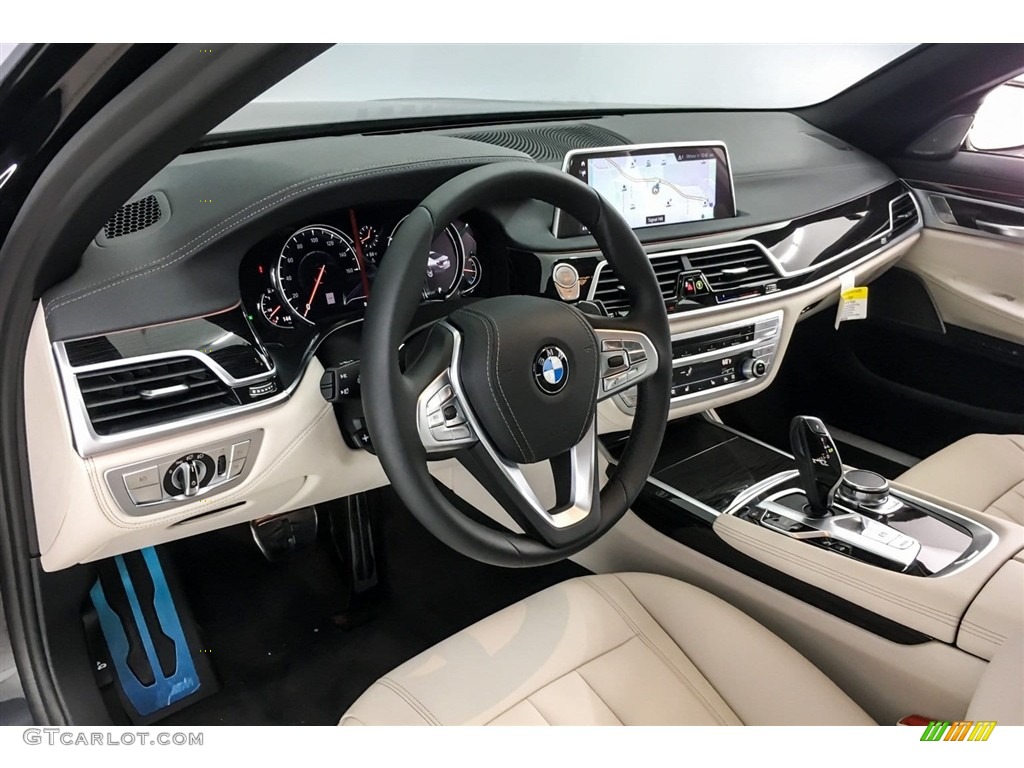 Ivory White Interior 2019 BMW 7 Series 740i Sedan Photo #128526431